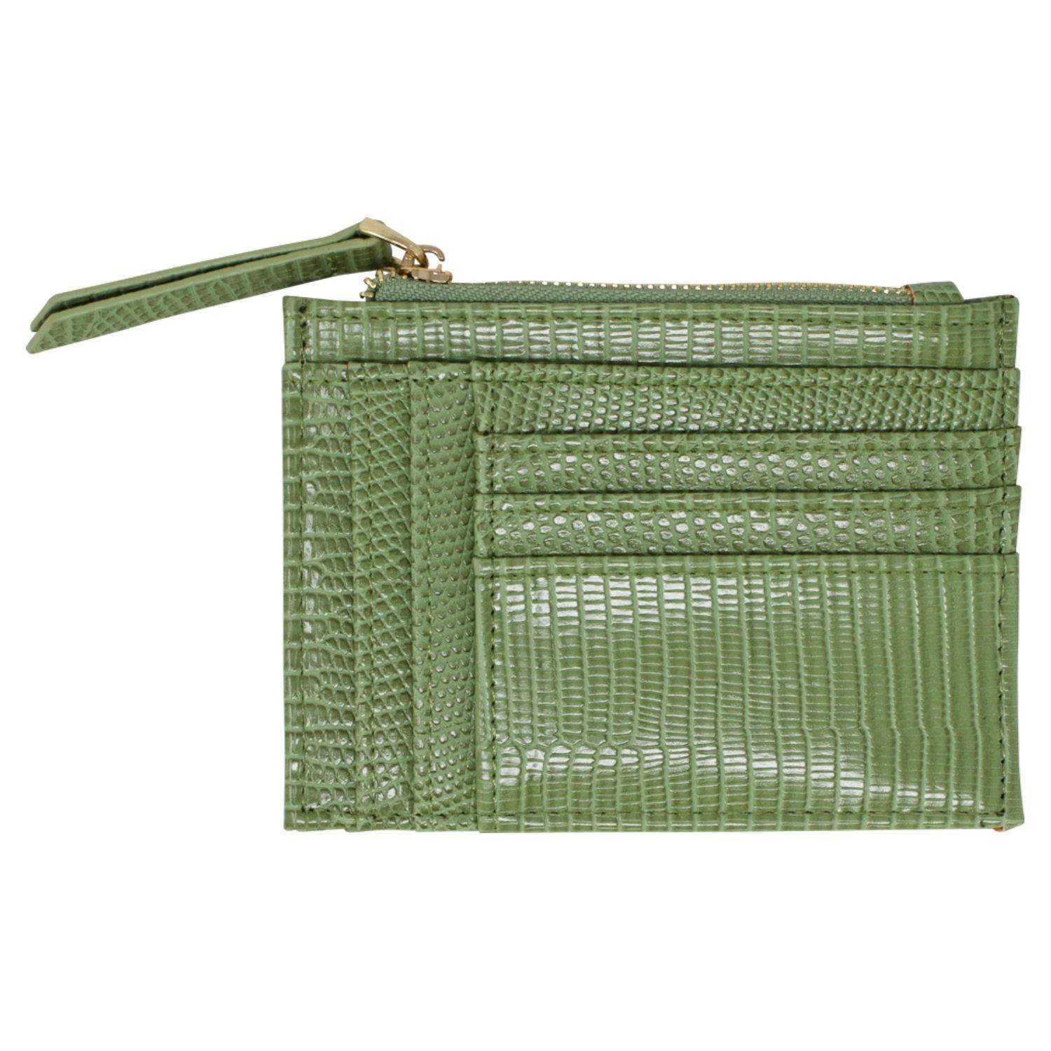 SVNX Snake Print Card Holder in Green