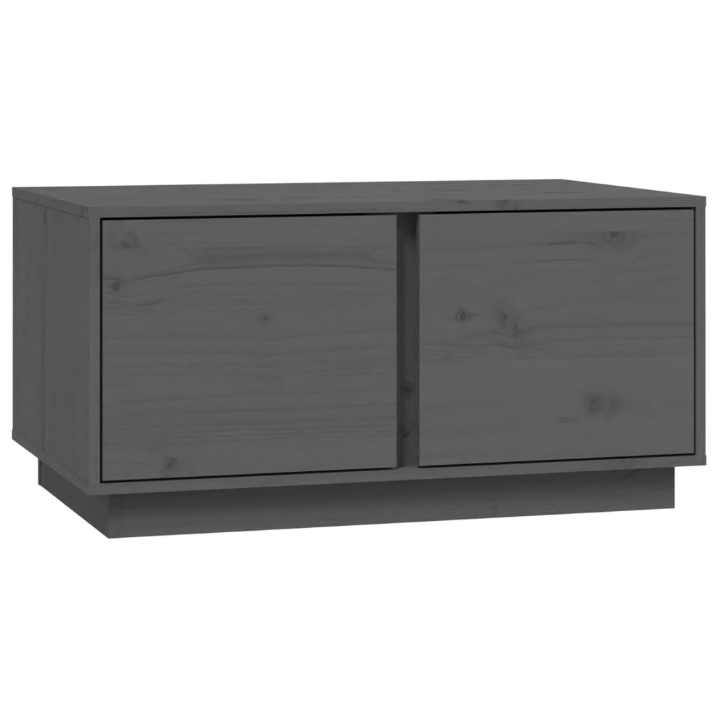 Stolik Kawowy Ława Stół Szary Drewniany 80x50x40 Półka Drzwiczki Do Salonu