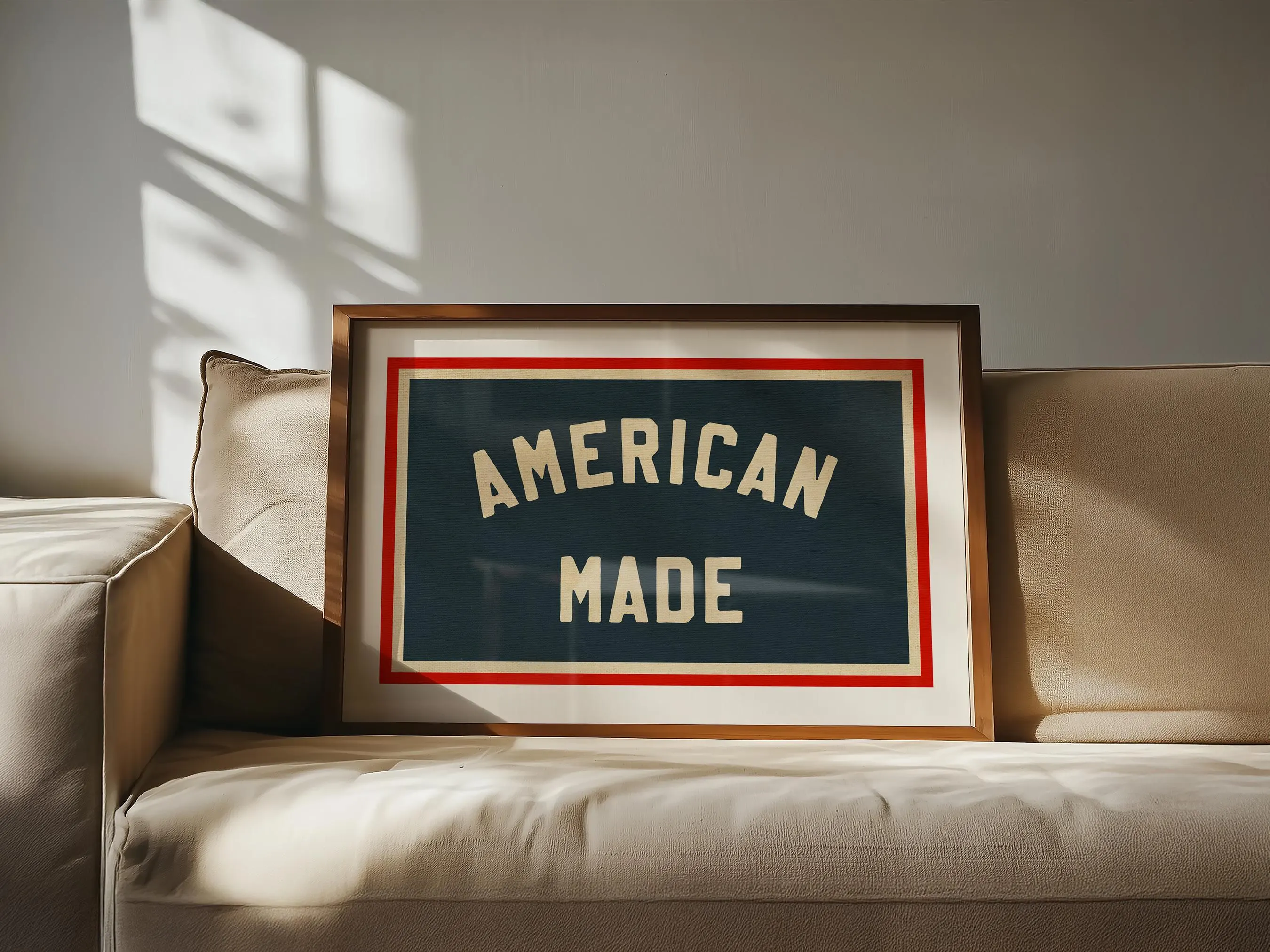 Rustic American Made Print: Retro United States Art, Patriotic Decor, Americana