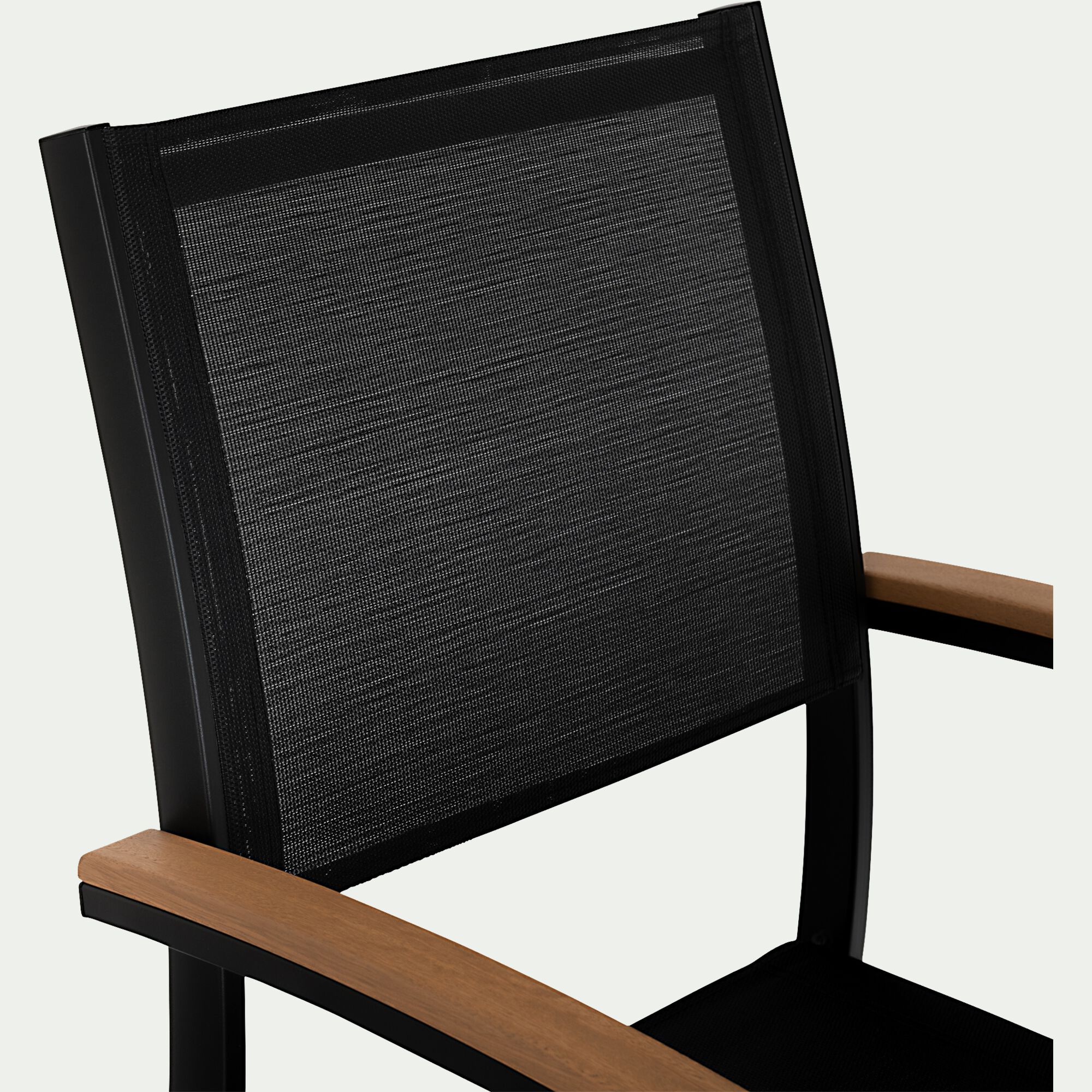 DOLE - Chaise de jardin empilable avec accoudoirs en aluminium - noir