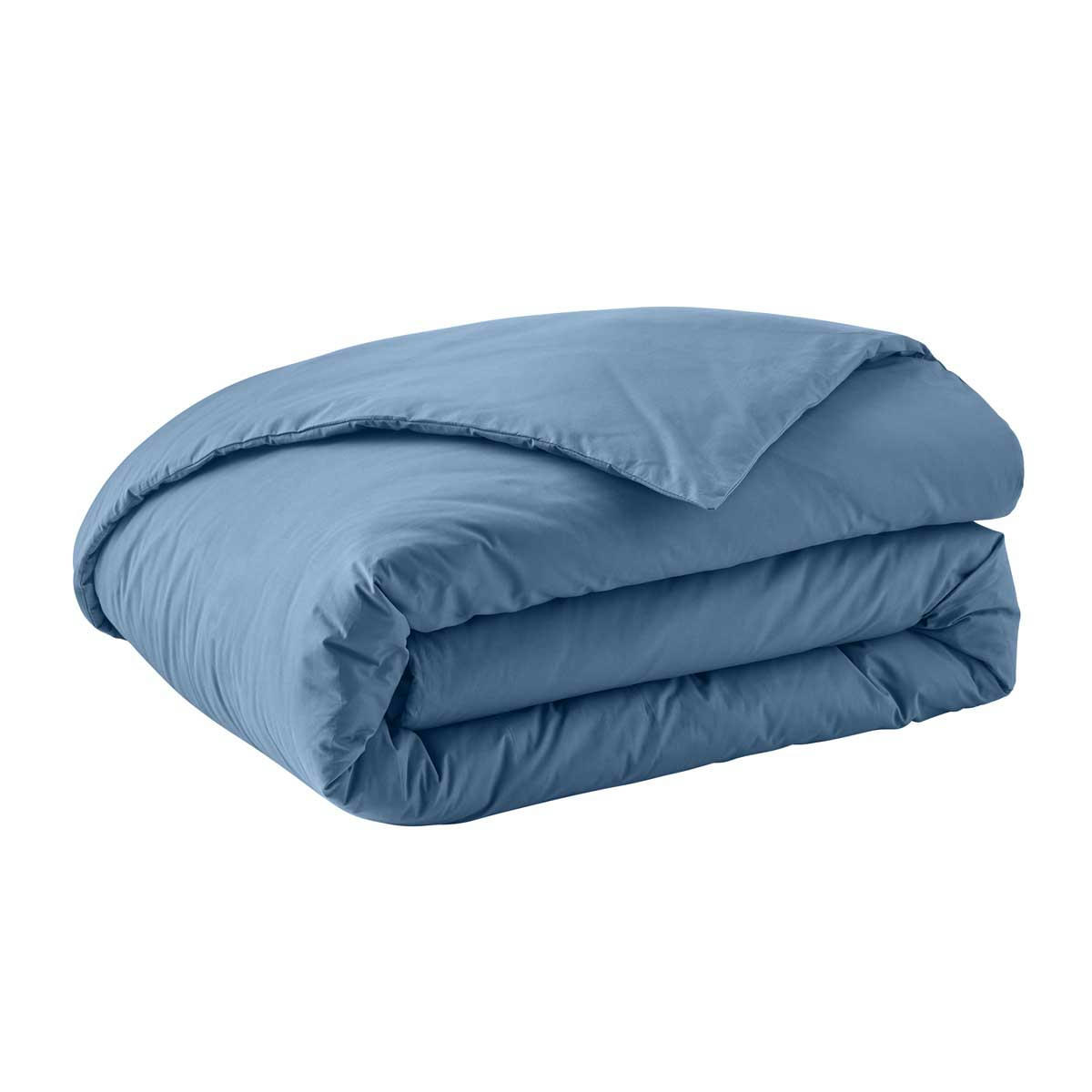 BASQUE - Housse de couette unie en coton bleu 260x240