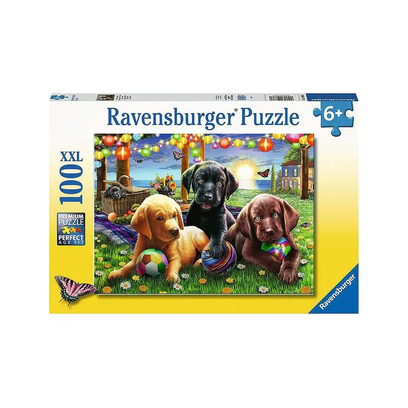 Puzzle 100-teilig Hunde Picknick