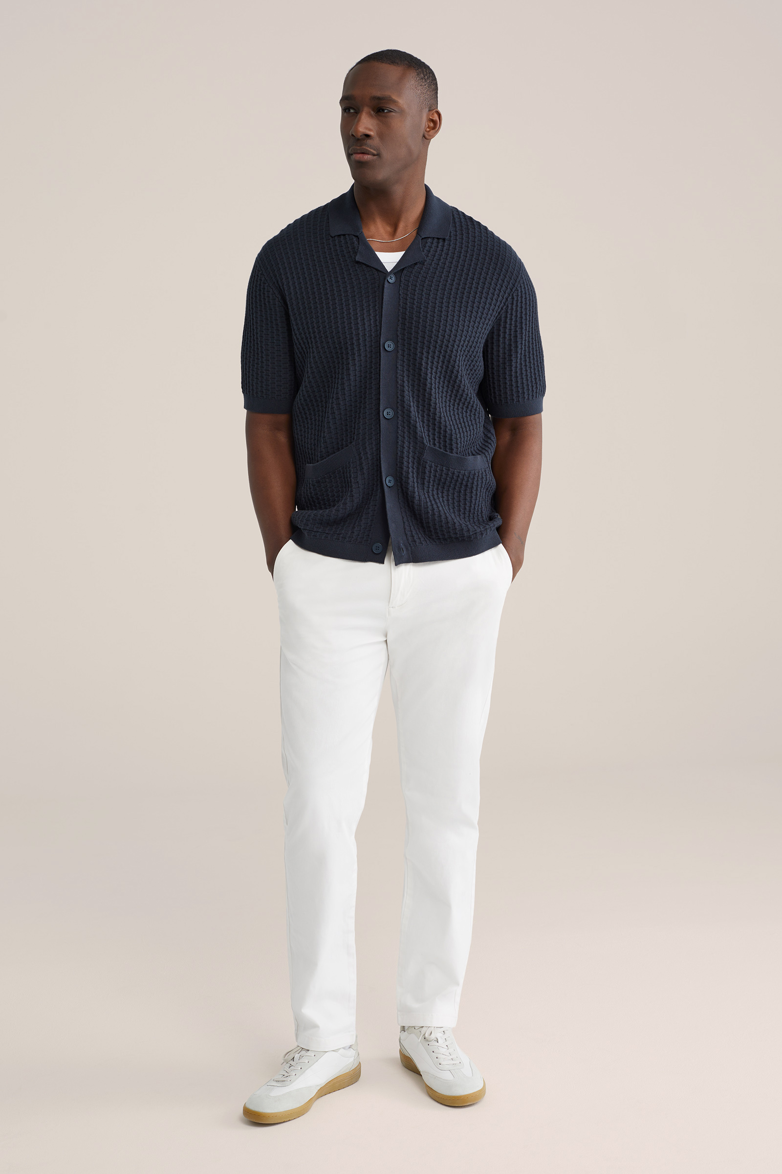 Heren regular fit chino met stretch