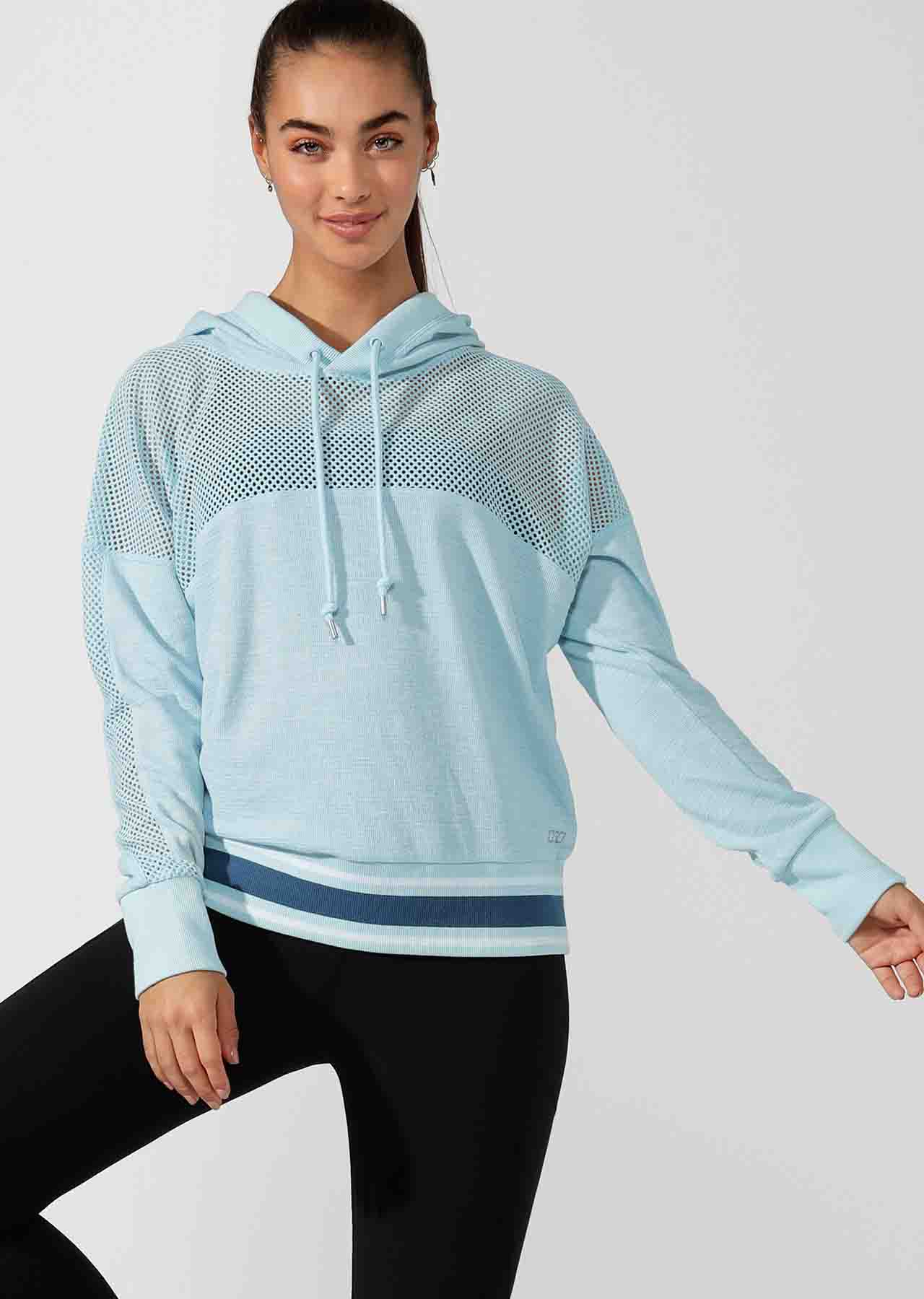 Workout Mesh Cropped Hoodie
