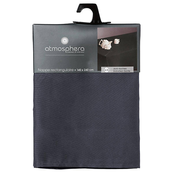 Nappe anti-tâche gris ardoise - 140x240 cm - Atmosphera