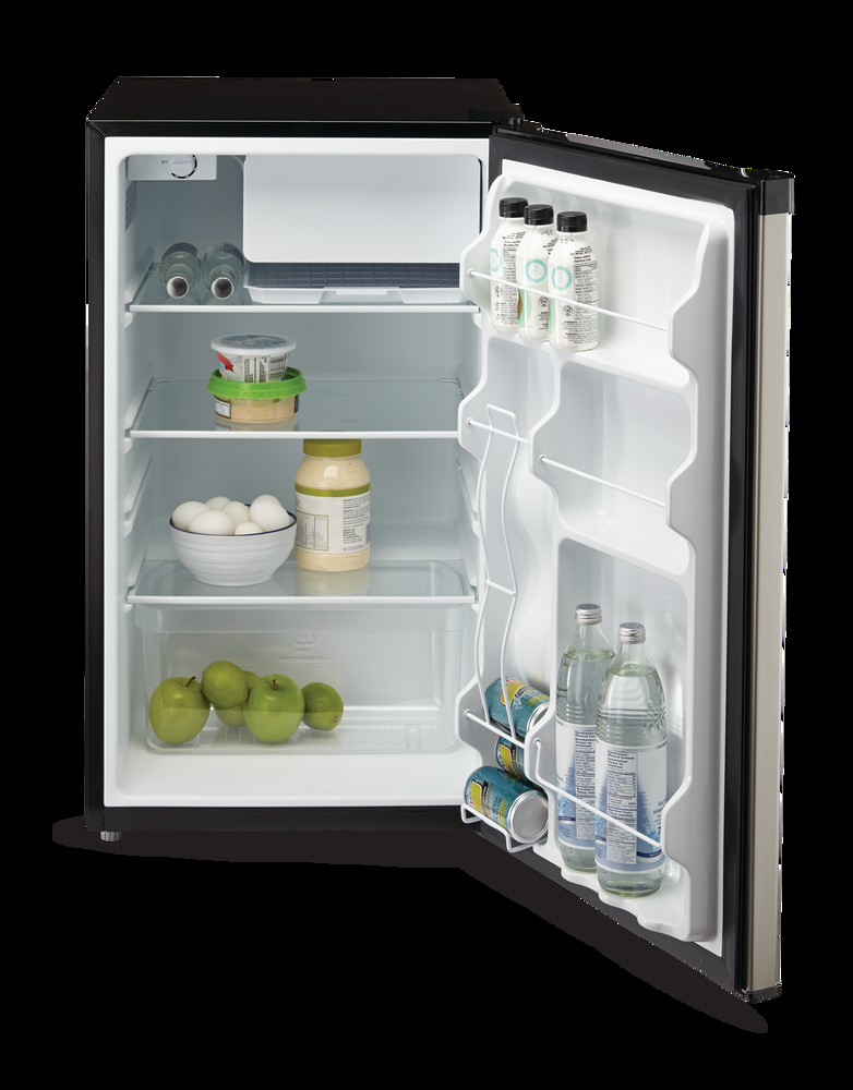 MASTER Chef Energy Star Compact Refrigerator with Internal Freezer & Reversible Door for Dorms/Bedroom, 4.4-cu.ft., Stainless Steel