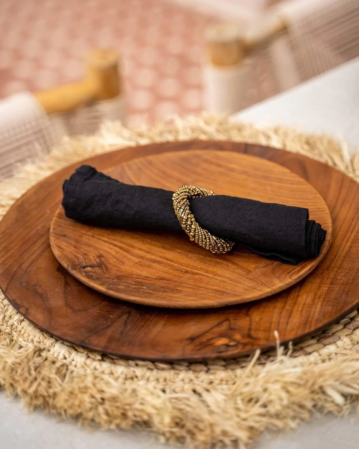Dinerbord Root Teakhout rond