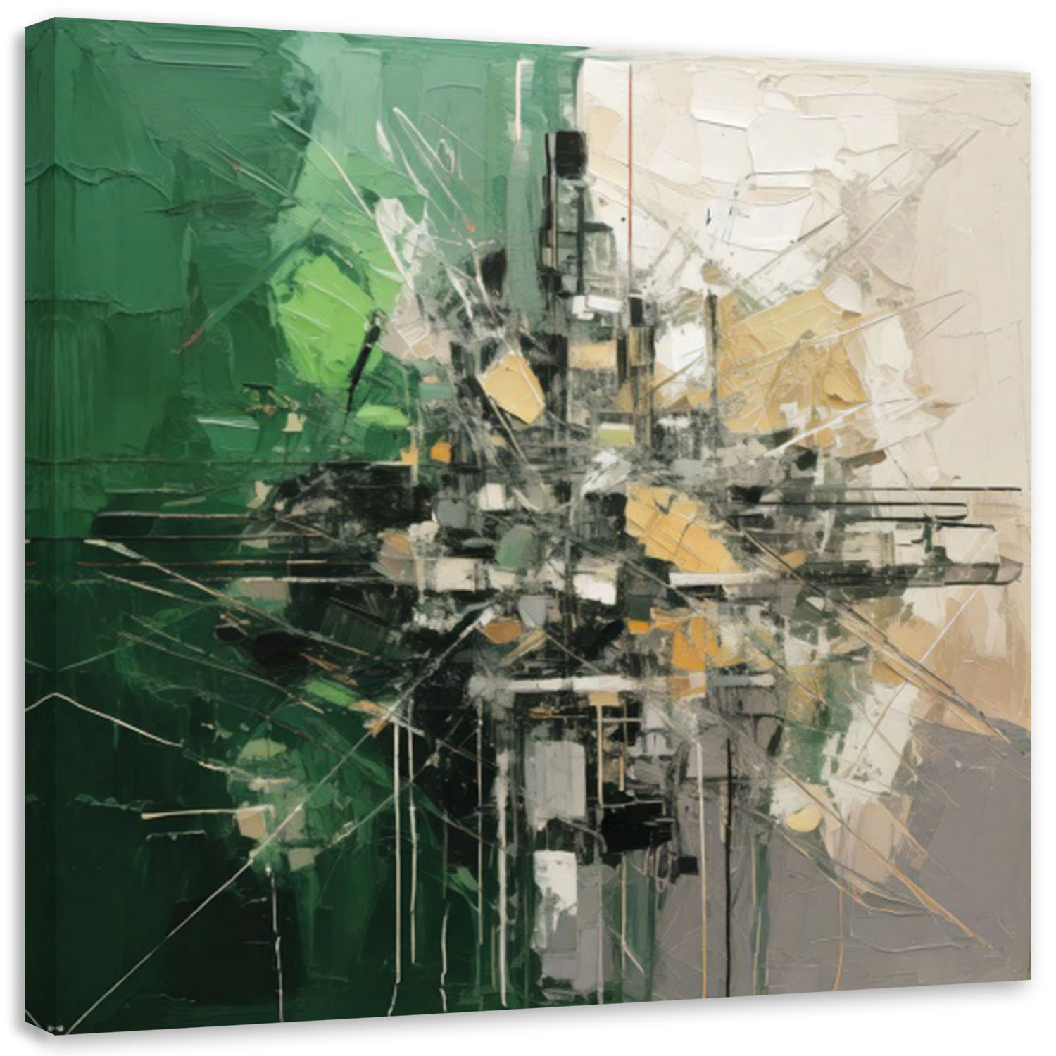 Feeby Obraz, Abstrakcja Geometryczna Zieleń 30x30