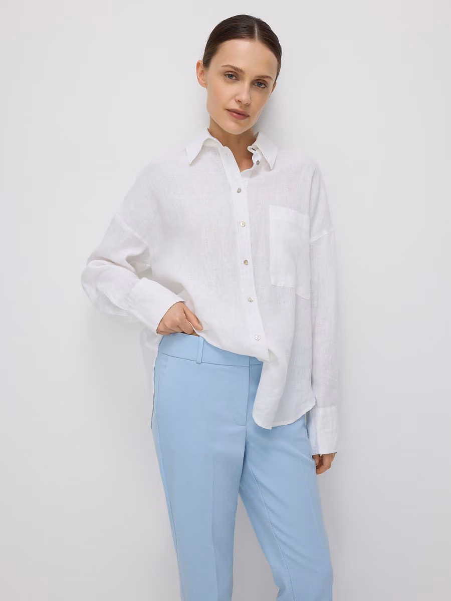Cigarette Trousers With Pressed Crease