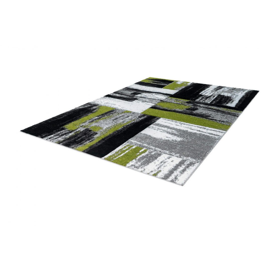 ARAMON - Tapis rayé design en polypropylène vert 80x150