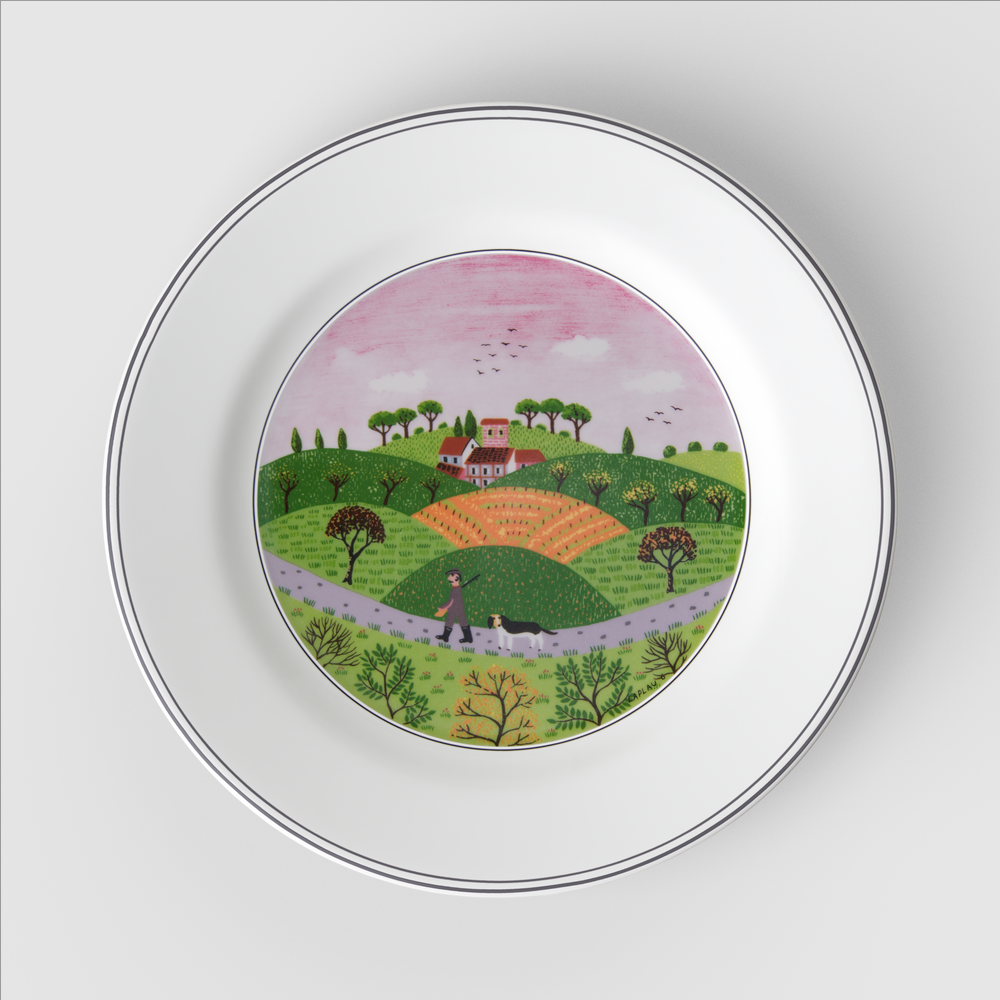 Design Naif Salad/ Dessert Plate - Multi-colored, 8.3'', Premium Porcelain