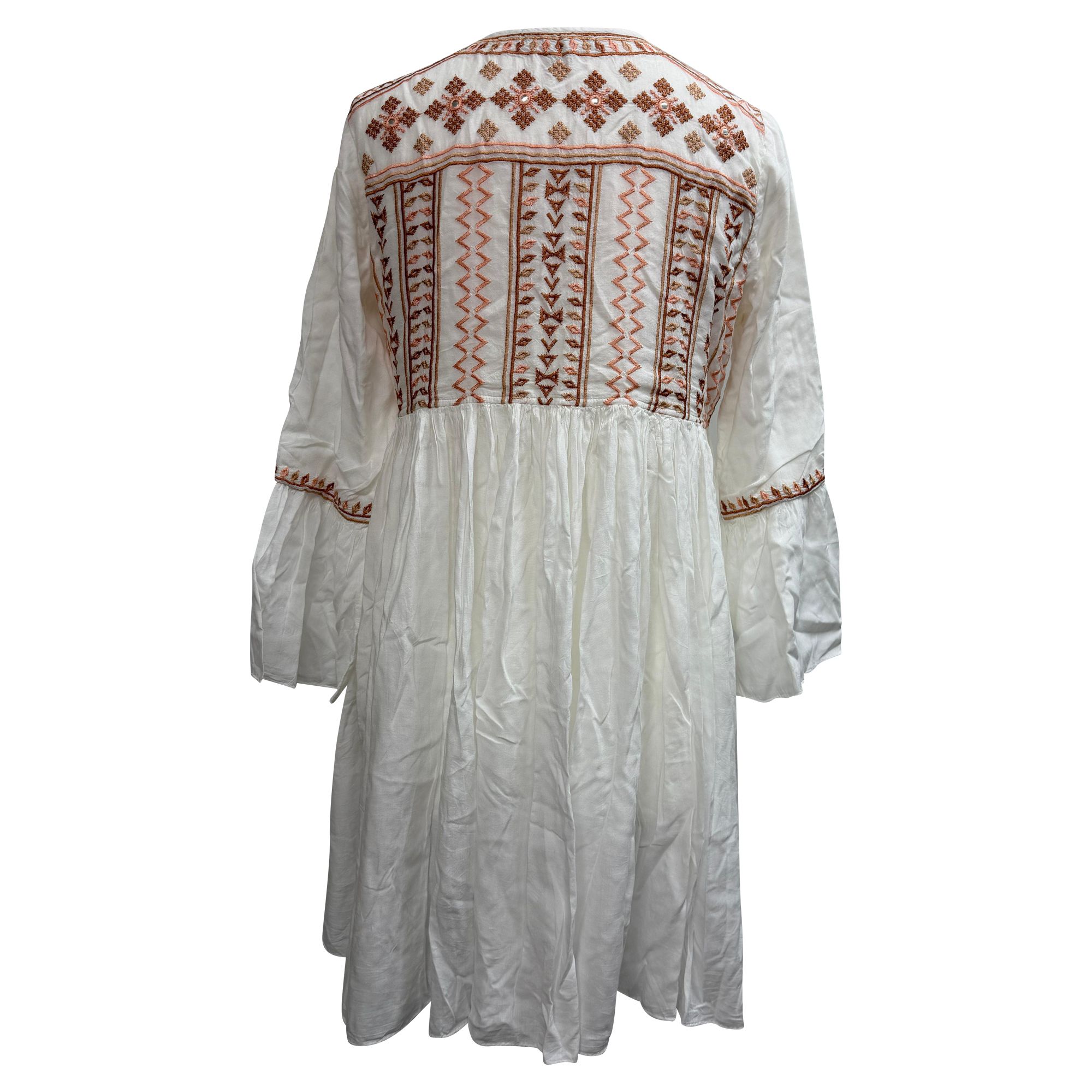 Melissa Odabash Preloved Natalia Embroidered Mini Dress in White Cotton