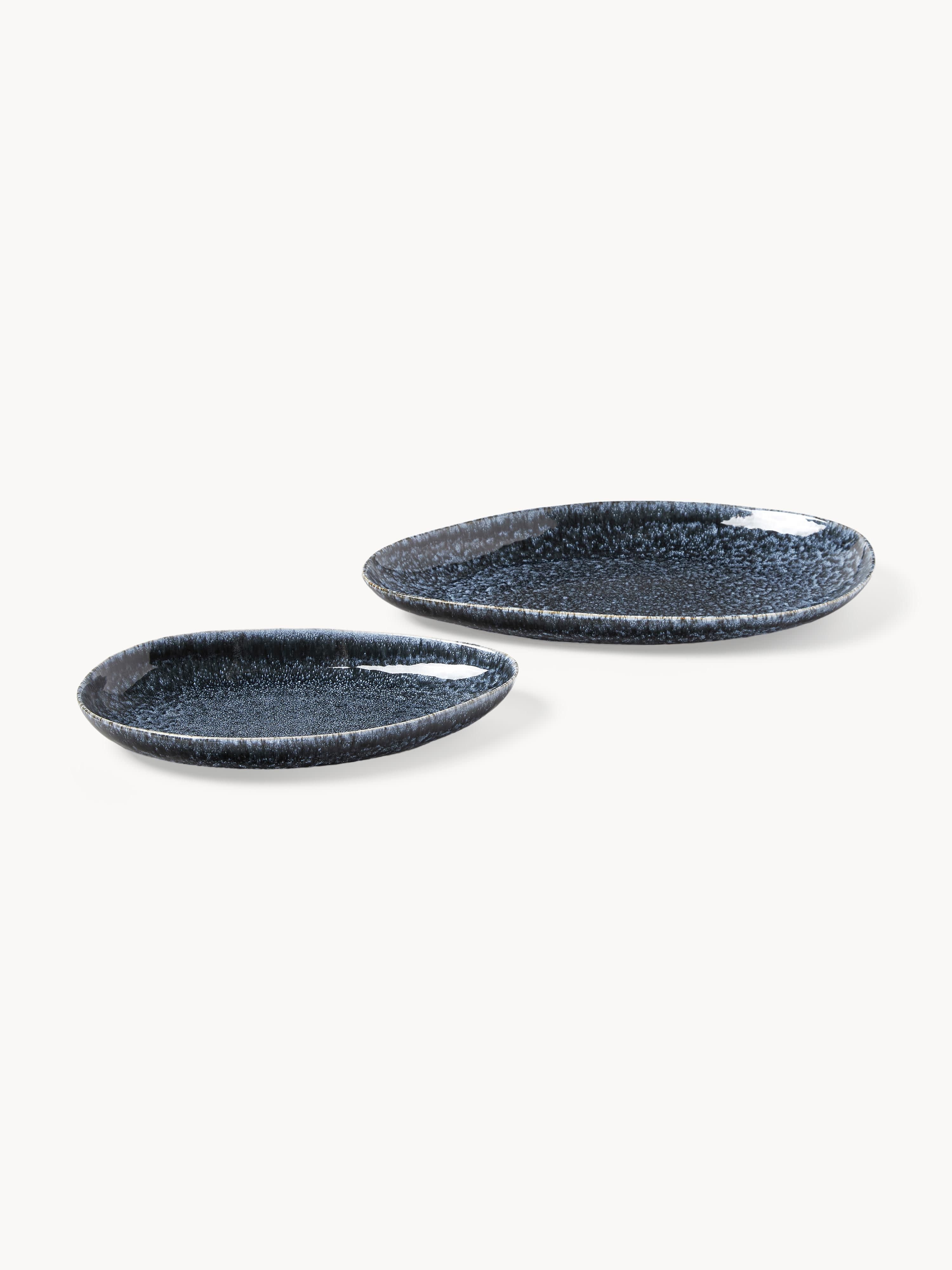 Handgefertigte Servierplatten Macey in organischer Form, 2er-Set