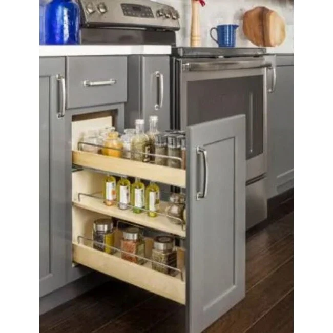 Hardware Resources 8 Wide Base Cabinet Pull Out Filler with Soft