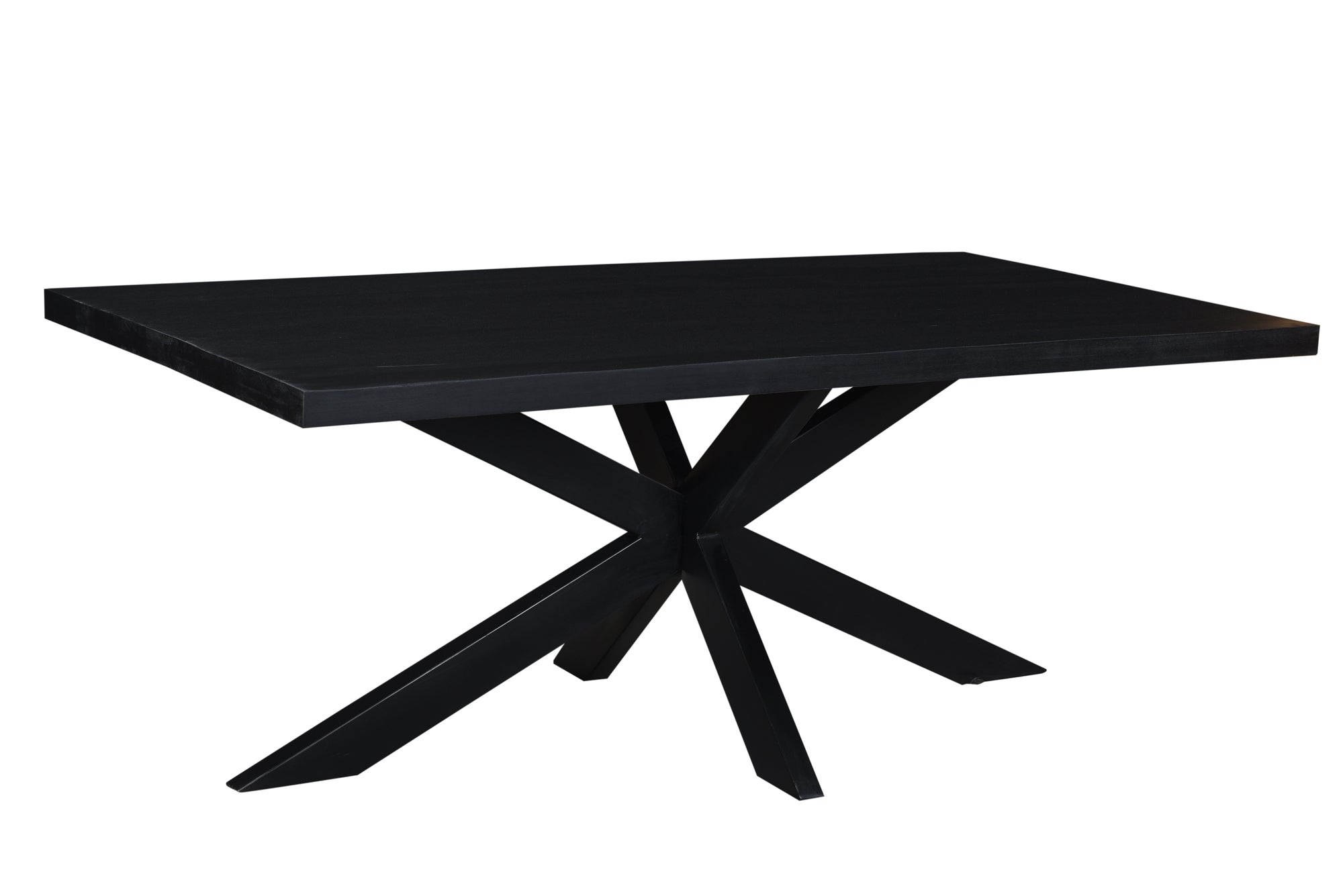 Livingfurn eetkamertafel - mangohout - 180 cm - zwart