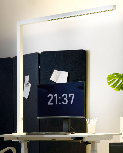 Lampa biurkowa LED zacisk ściemniacz biała