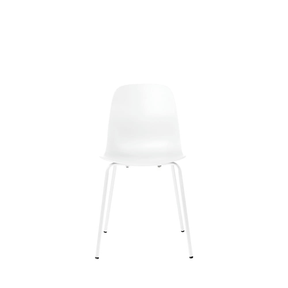 HEL - Lot de 4 chaises en plastique et métal blanc