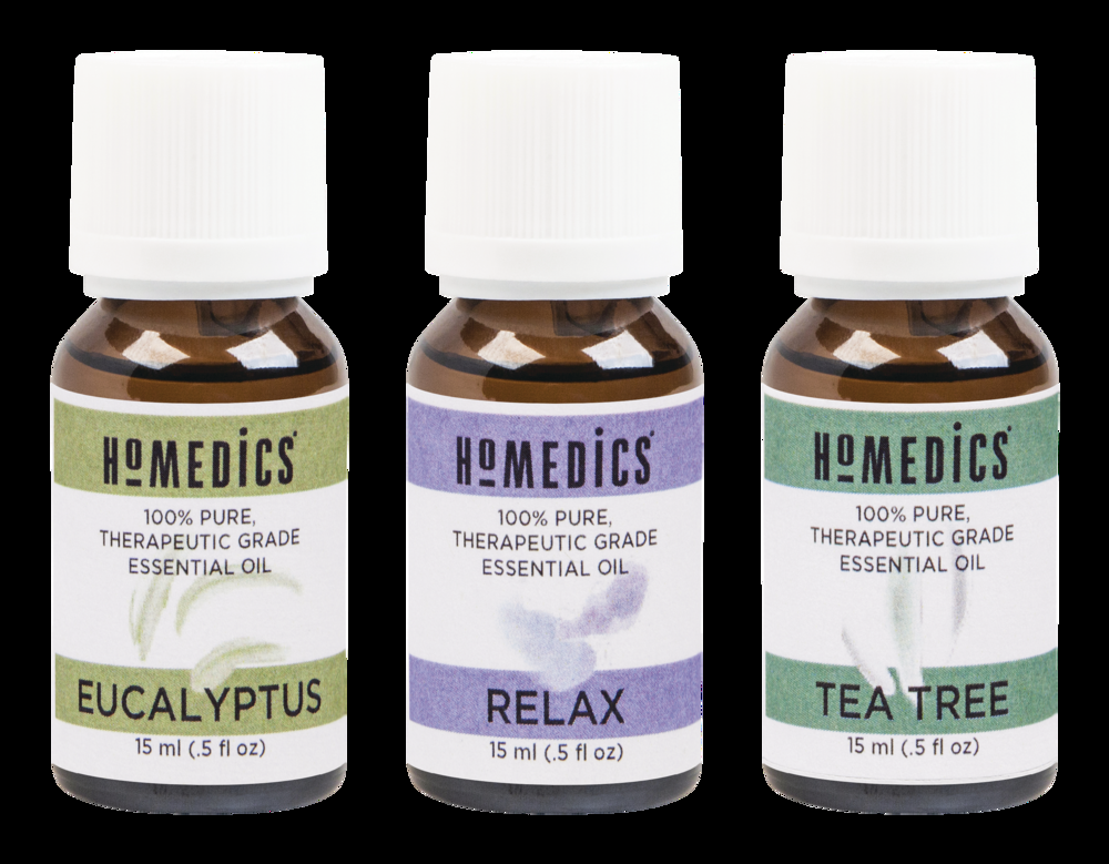 HoMedics Clarify & Relax, Eucalyptus & Tea Tree Essential Oils Aromatherapy Kit, 15-ml, 3-pk