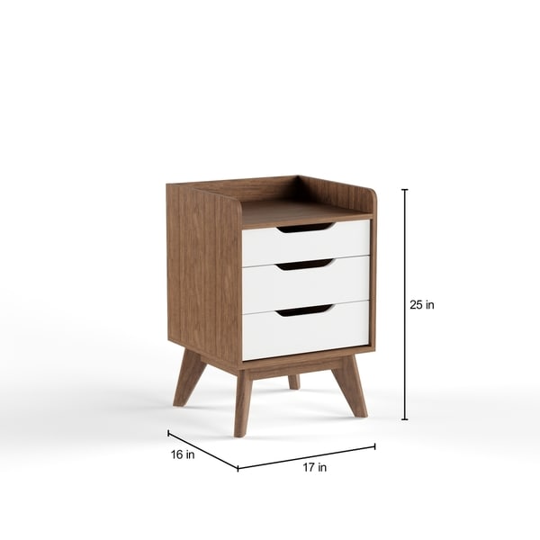 Carson Carrington Borlange Mid-century 3-drawer Nightstand