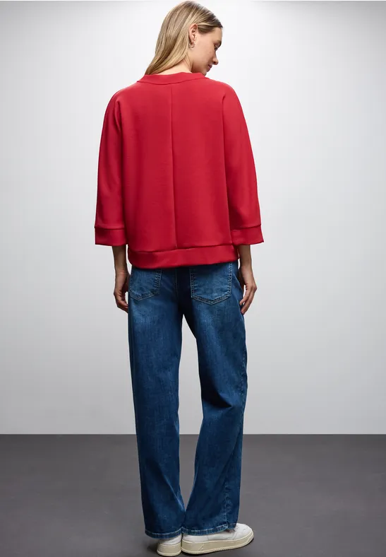 Silk-Look Shirt mit Zipper