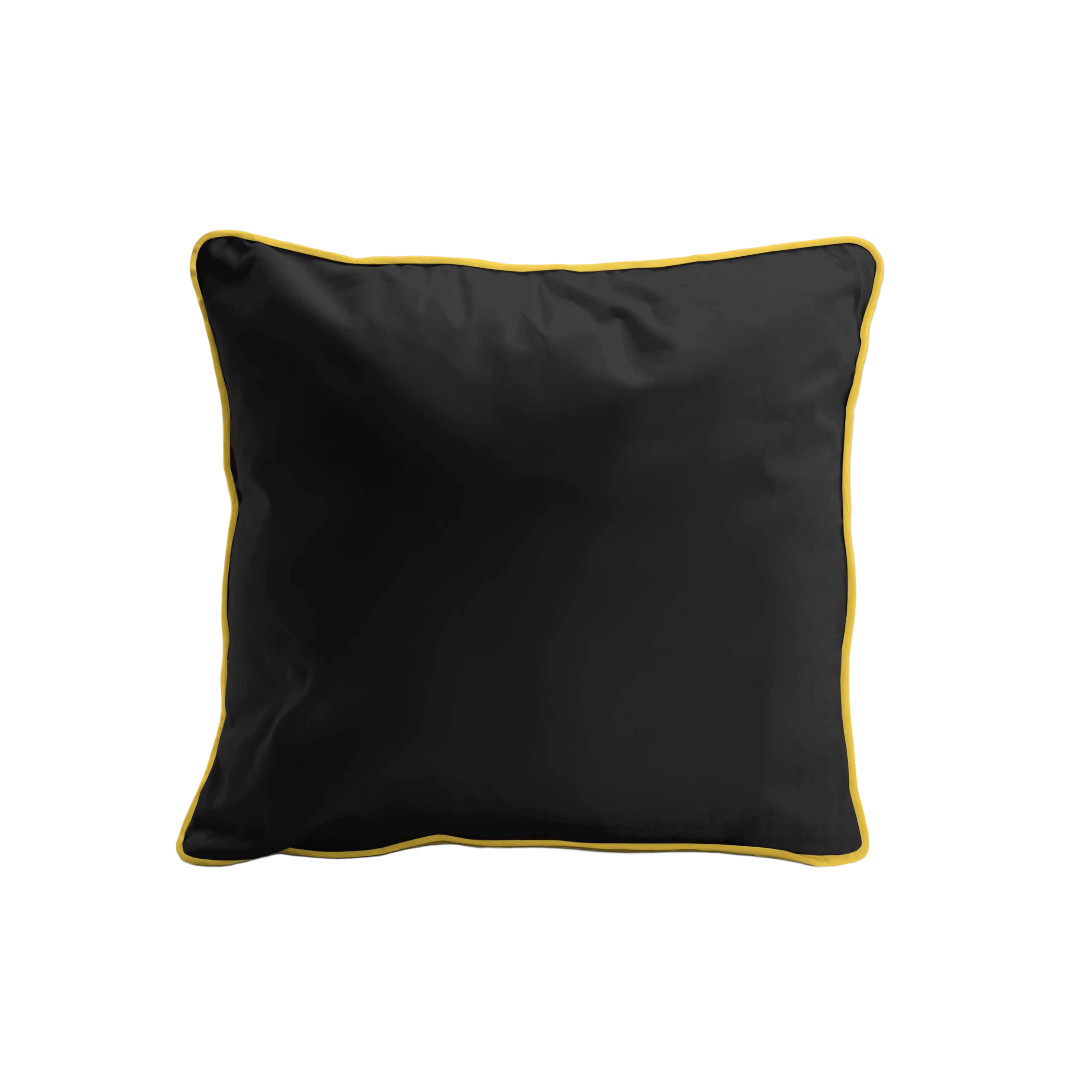 Poszewka satynowa 40x40 czarna z lamówką Mako Satin 62