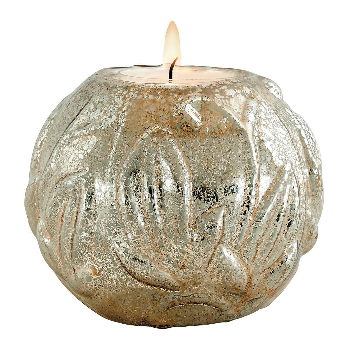 - Photophore Empreintes en verre mercurisé