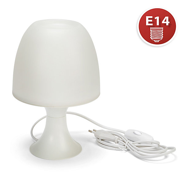 MUSHROOM: Lampe de table blanche avec douille E14