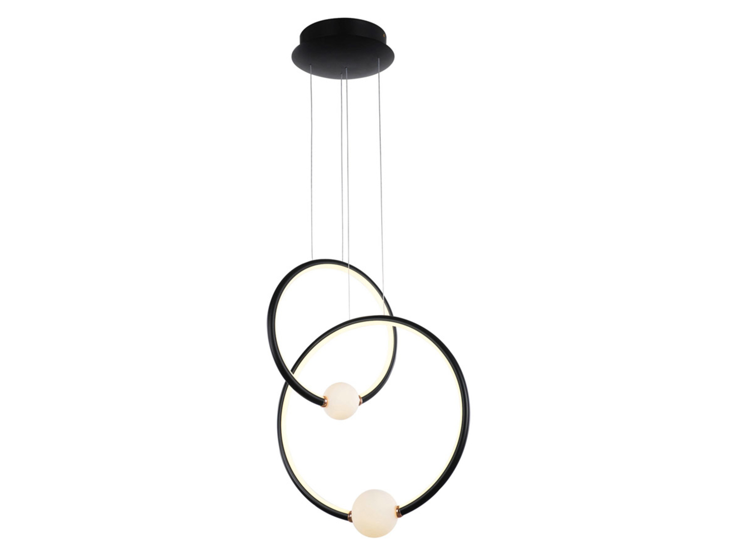 Lampa wisząca Lozanna LED 2-punktowa aluminiowa czarna