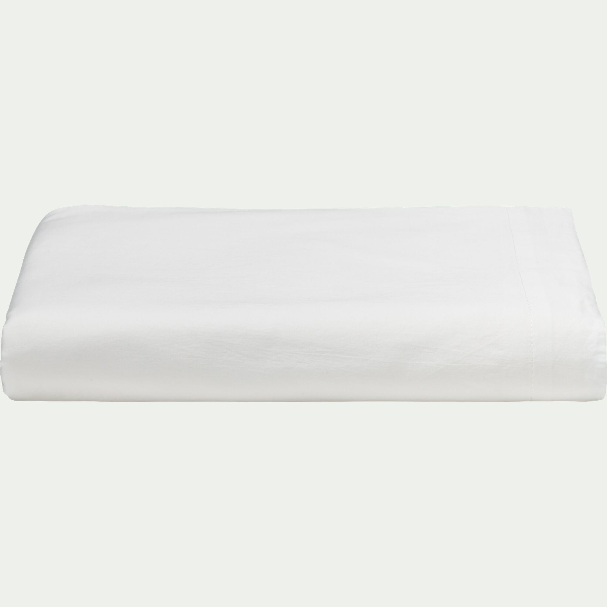 SATINE - Drap plat en satin lavé 270x300cm - blanc ventoux