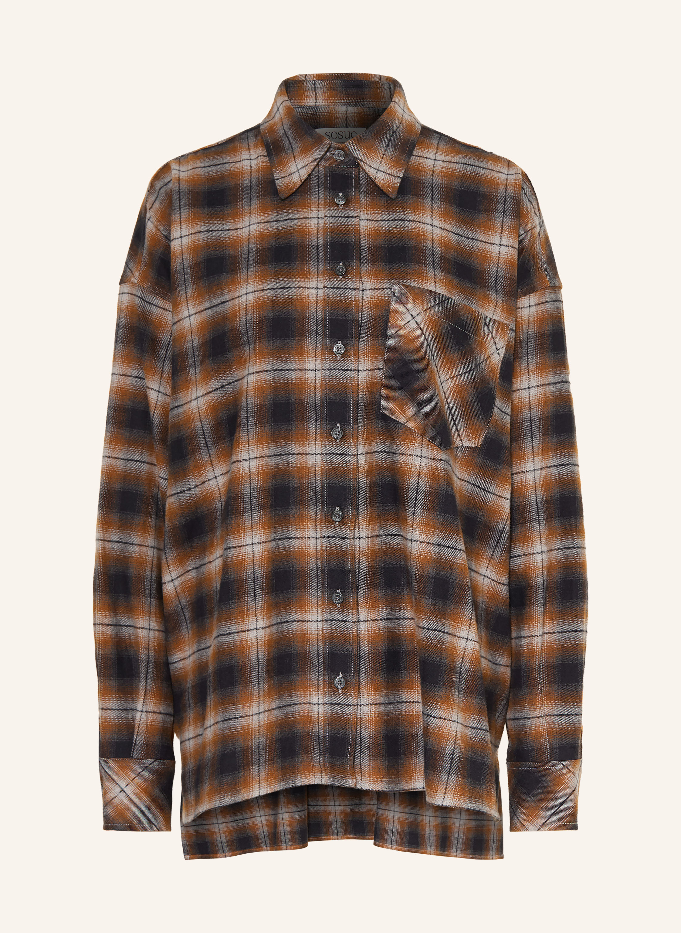 SoSUE Oversized-Hemdbluse aus Flanell