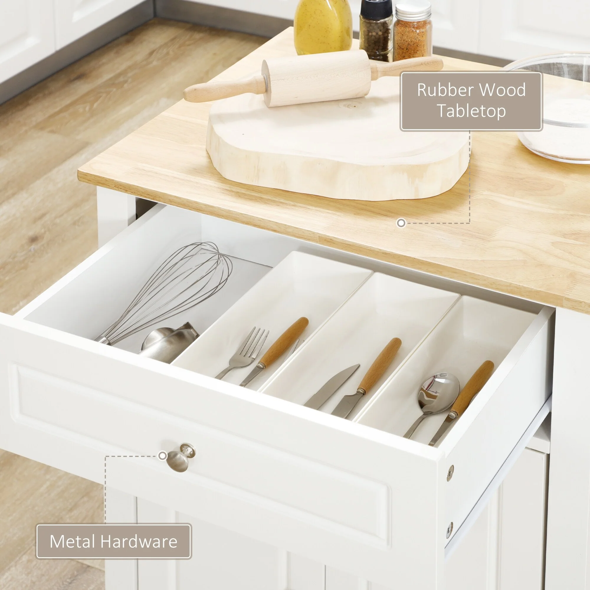 Rolling Kitchen Island Cart(no include stool)