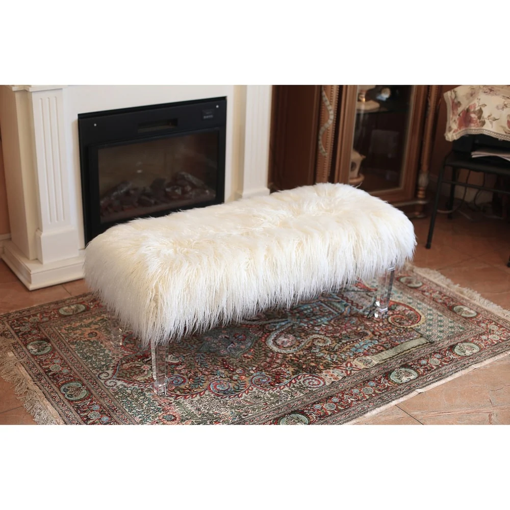 Best Quality Furniture Faux Fur Bench