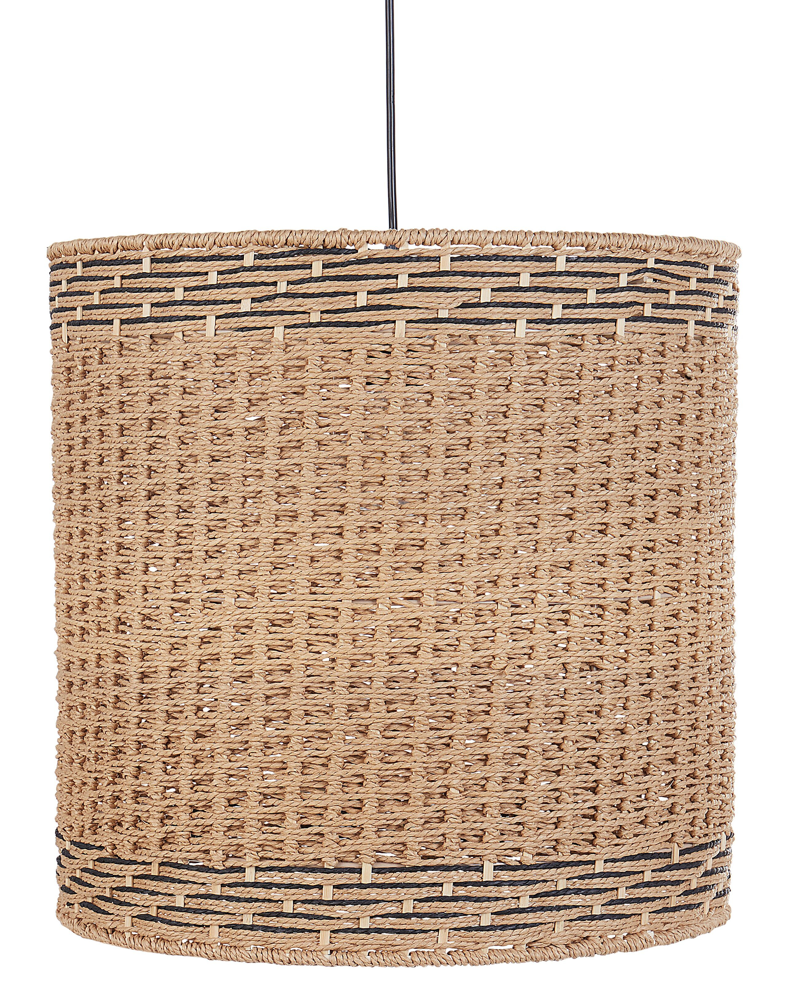Lampa wisząca pleciony klosz naturalna