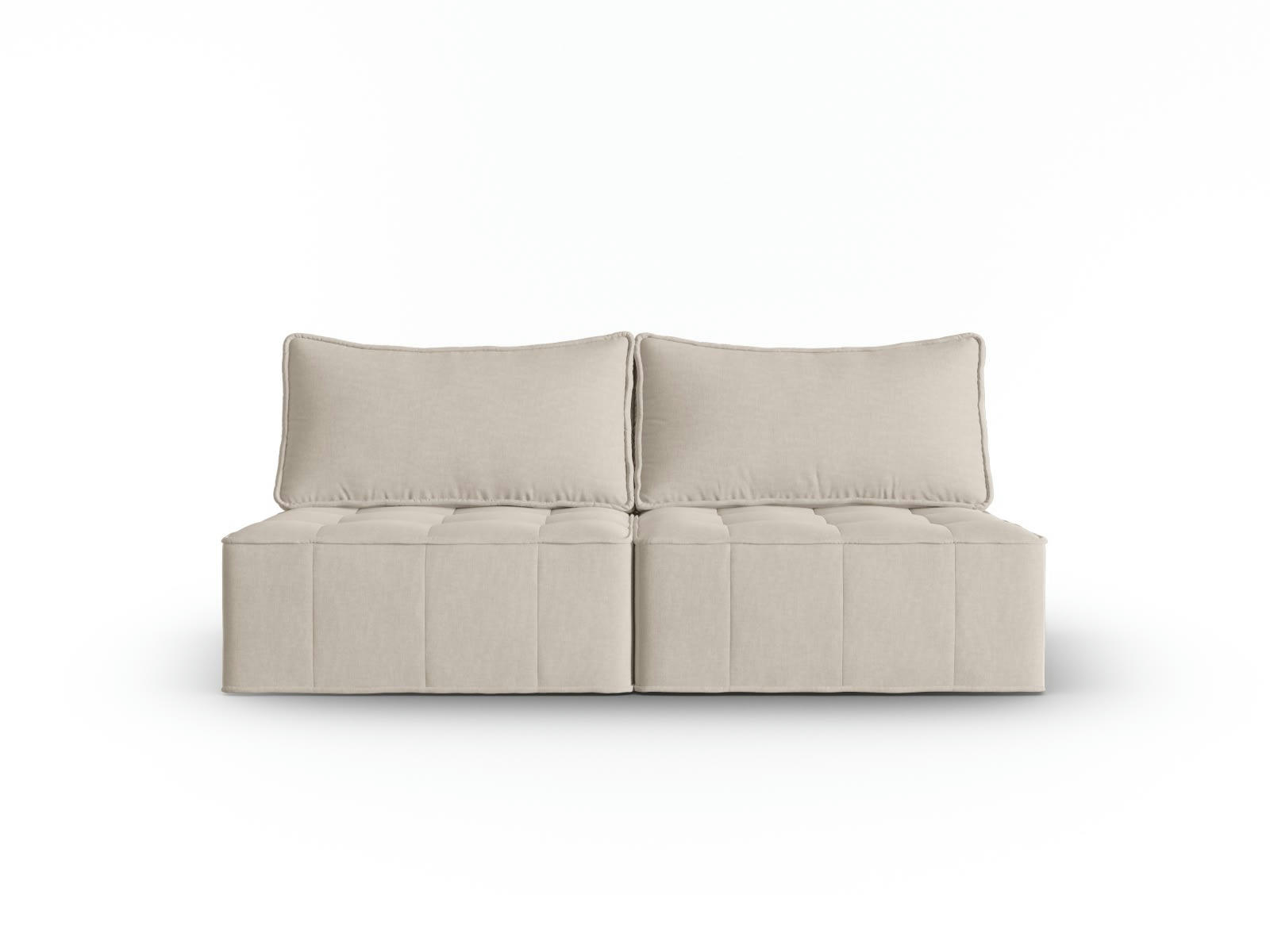 MIKE - Canapé modulable 3 places en tissu structurel beige
