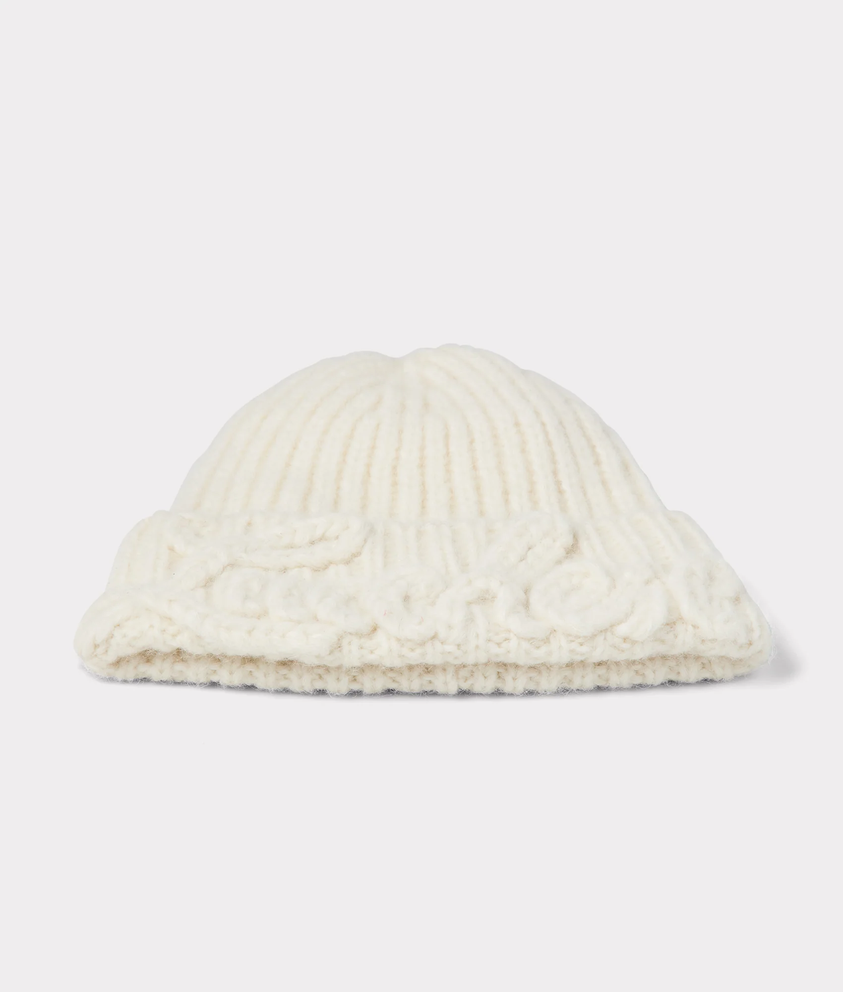 Script Knitted Beanie - Cream