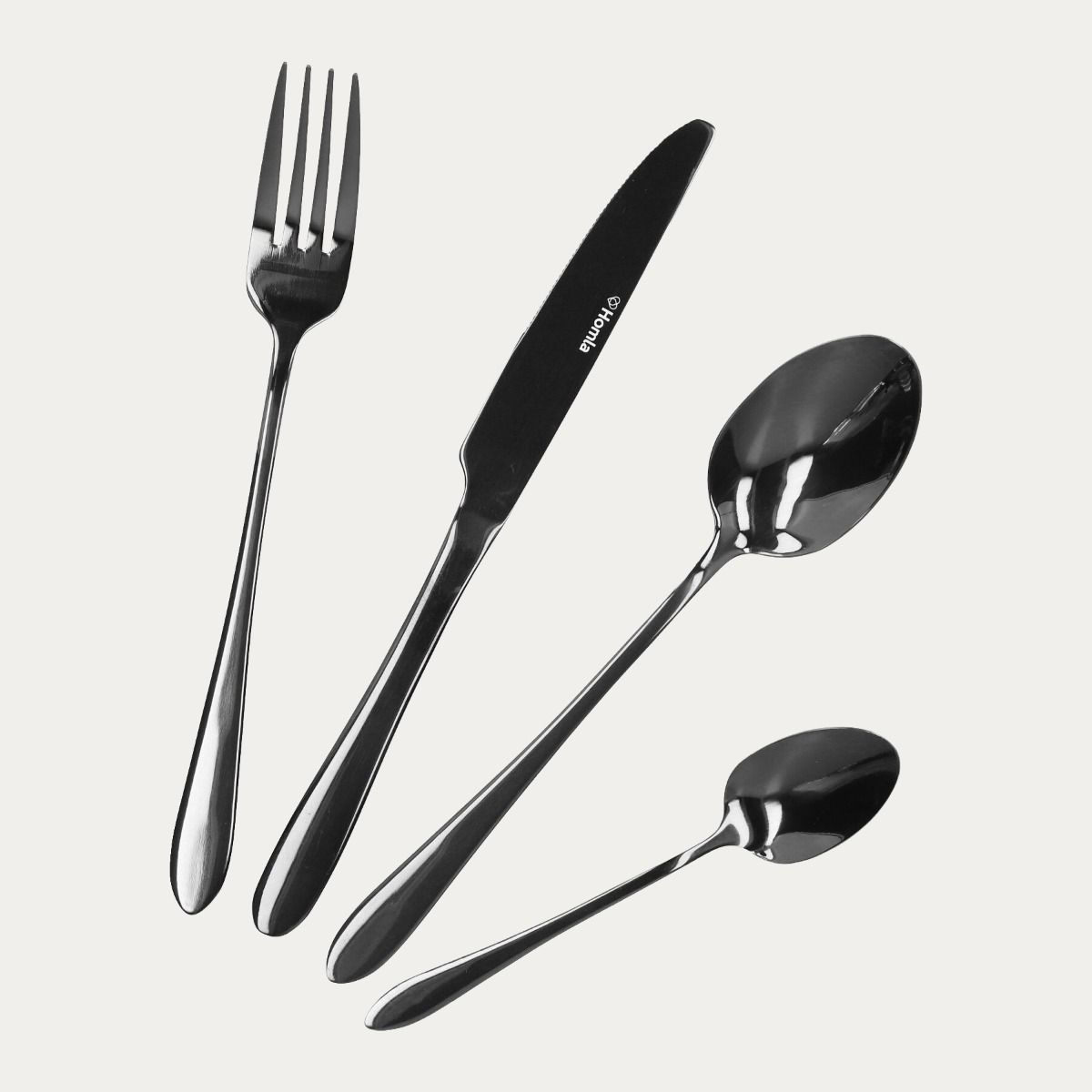 Zestaw sztućców ABELE czarne 16 szt.