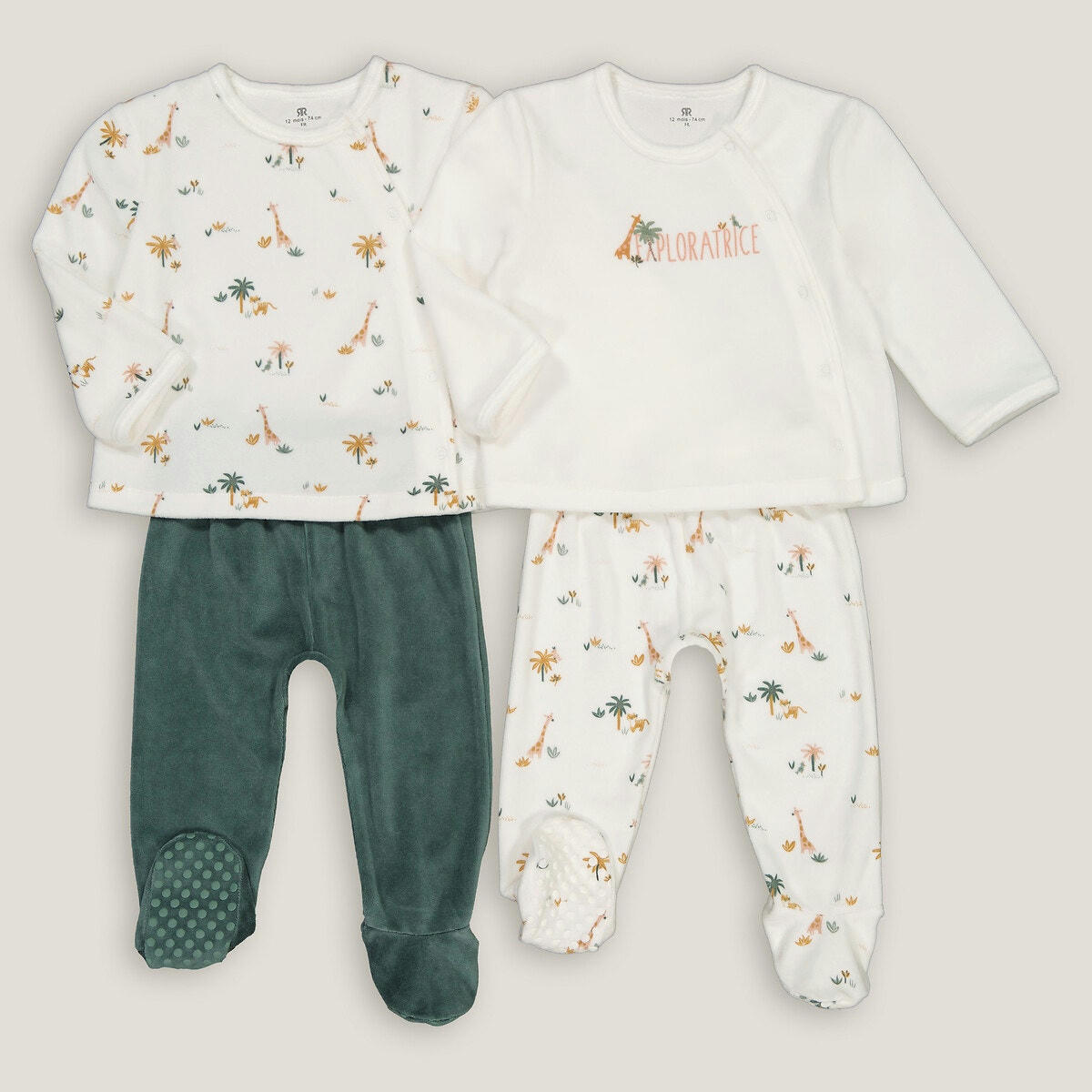 Lot de 2 pyjamas 2 pièces en velours