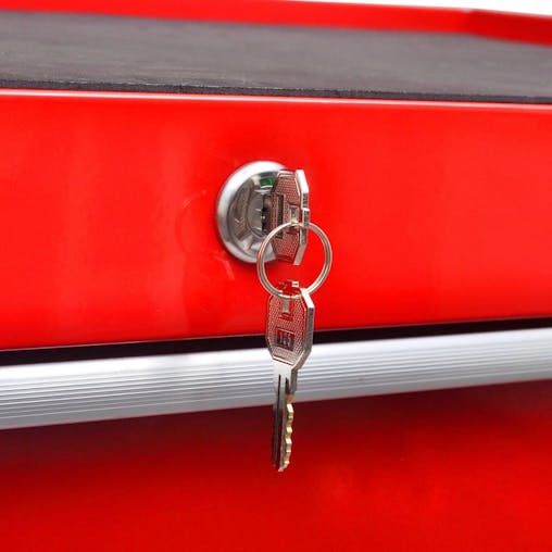 NNEVL Workshop Tool Trolley 7 Drawers Red