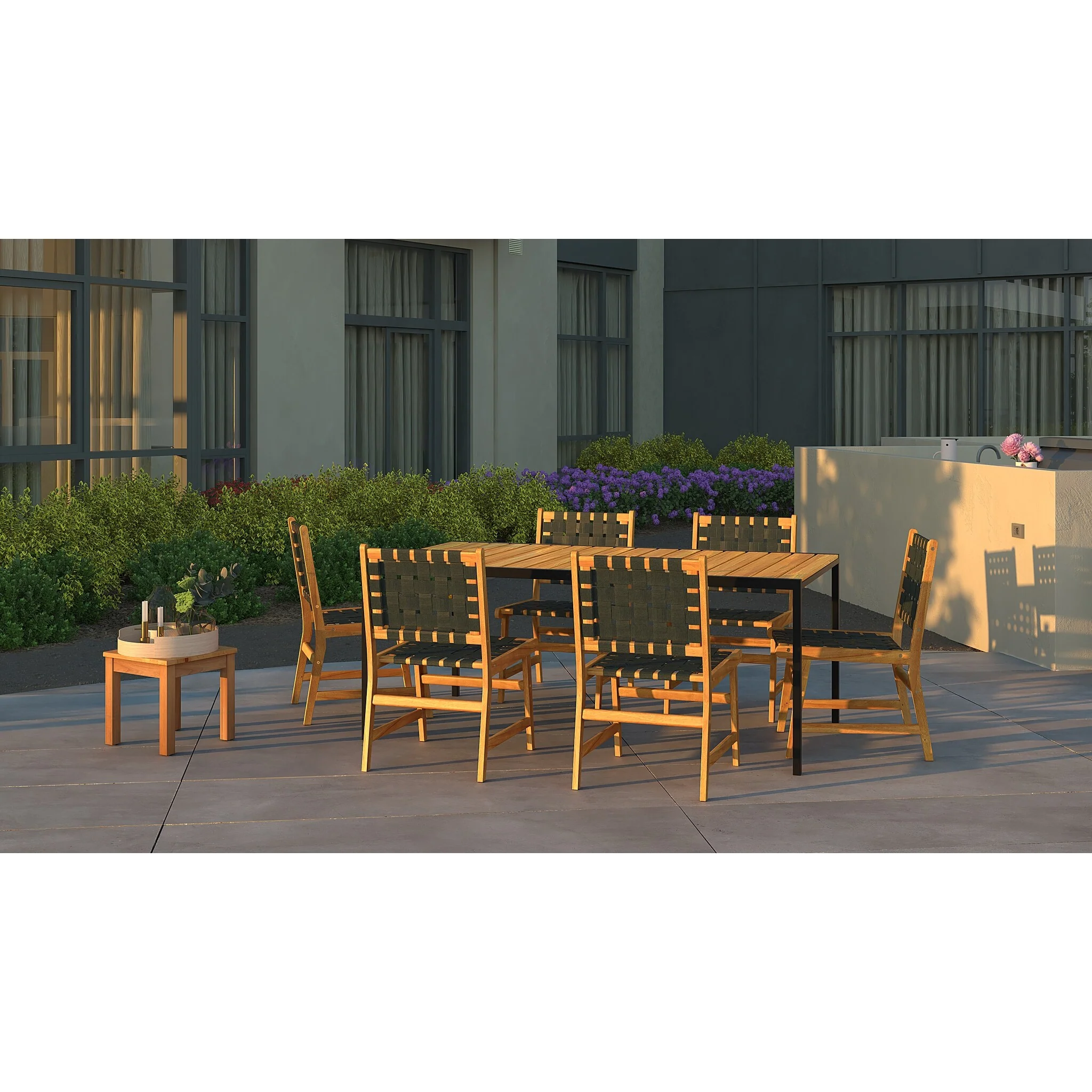 Sava Indoor-Outdoor Armless Dining Side Chair, Black