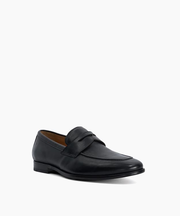 Salford Black - Leather Penny Loafers