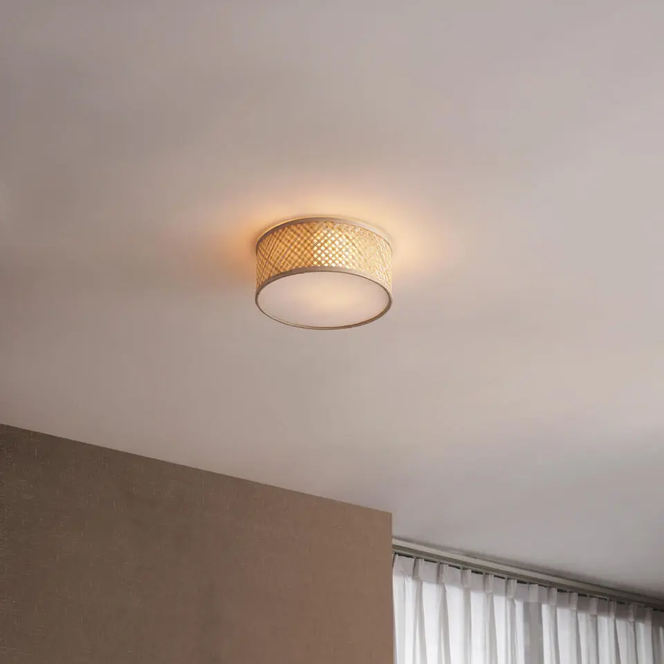Qazqa plafondlamp tremmo beige e27