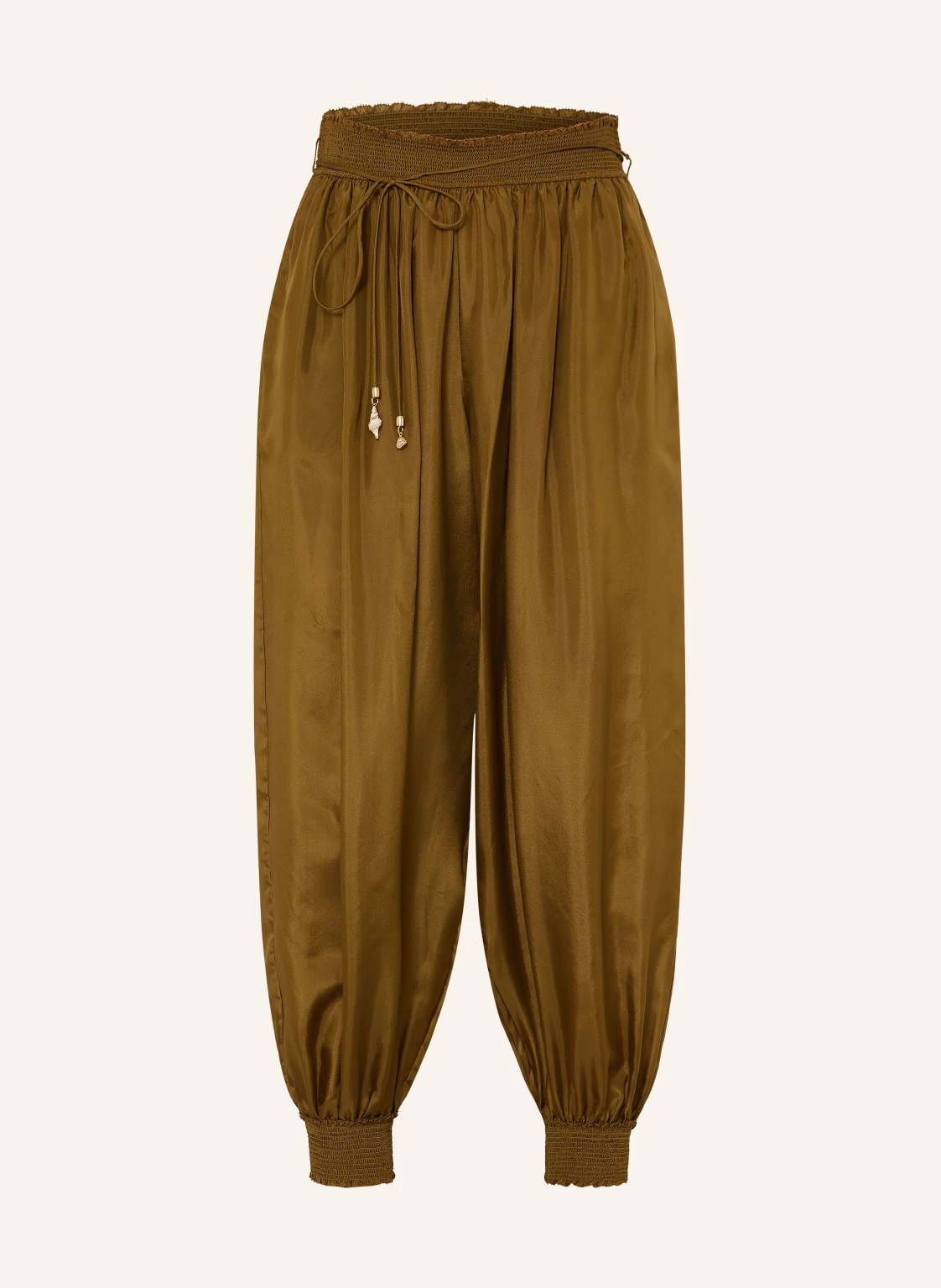 ZIMMERMANN Satinhose MAHON aus Seide mit Rüschen