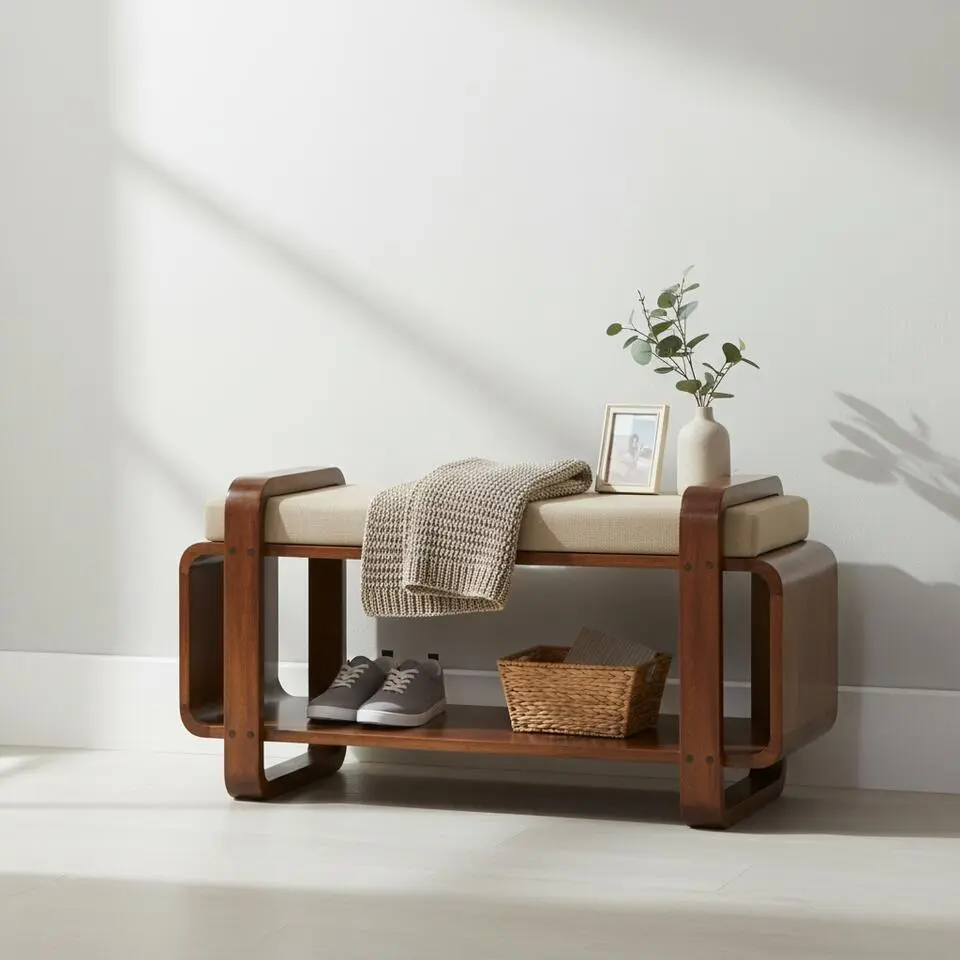 Artisan Furniture Massief hout Loop Kastanje Bank