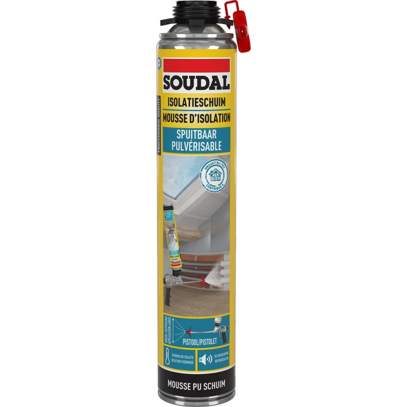Mousse PU d'isolation pulvérisable 700 ml SOUDAL