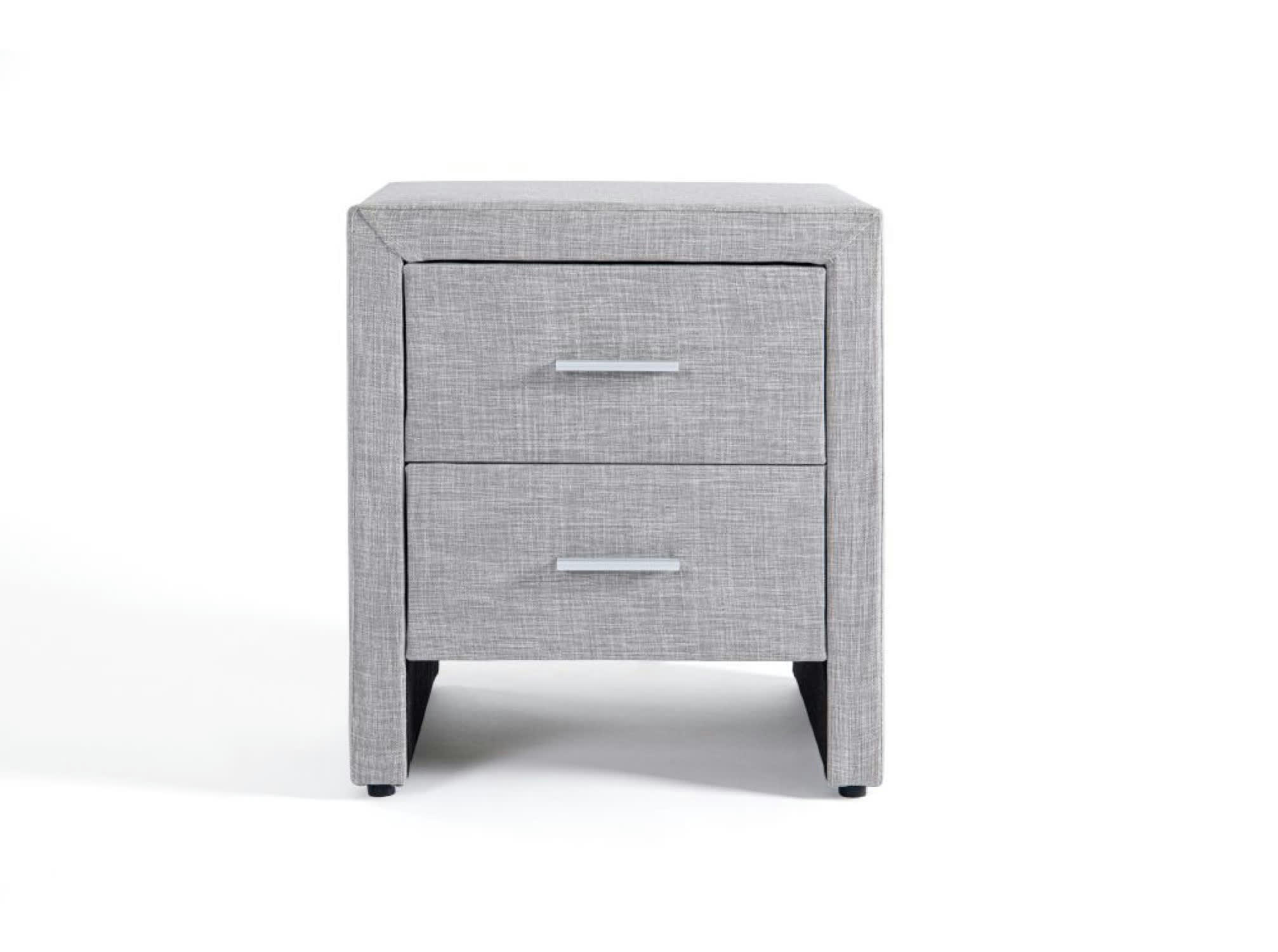 ROMY - Table de chevet en tissu gris