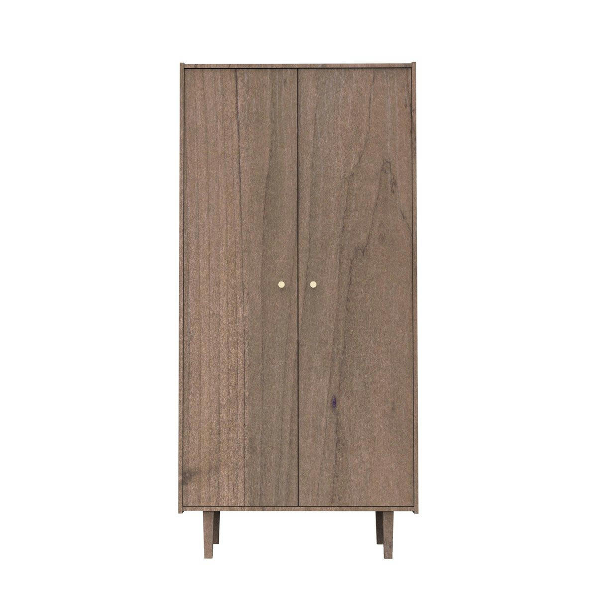 JAZZY - Armoire 2 portes bois et boutons métal