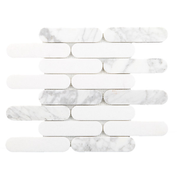 Mosaïque marbre Gellules blanc L. 30 x l. 29 cm Mat Inter