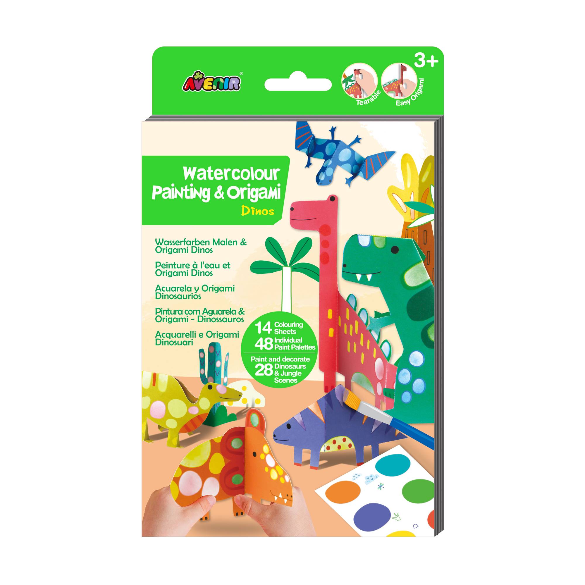 Avenir Dinosaur Watercolour Painting and Origami Kit