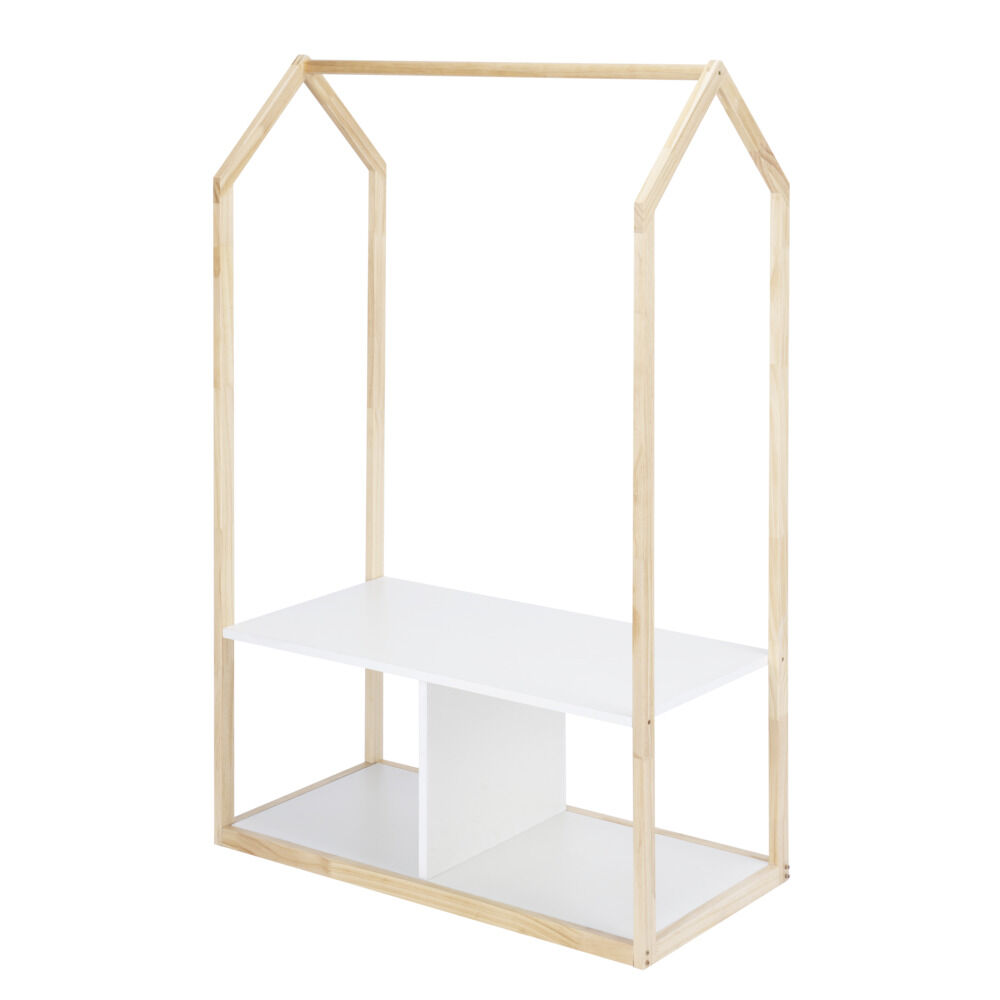 Penderie pour enfant en bois avec 2 casiers 42x7xH132cm