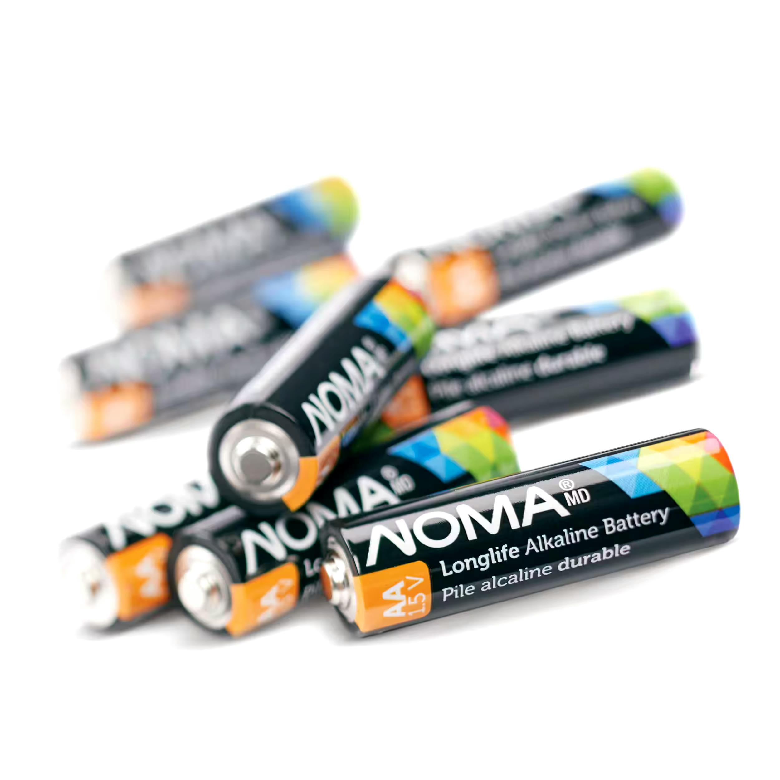 NOMA 4-pk AA Alkaline Batteries, Long Lasting, All Purpose